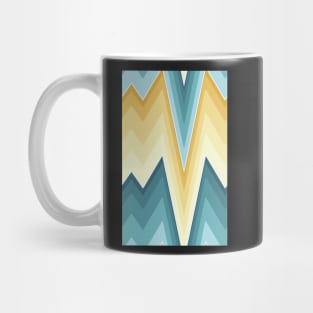 Bargello flame stitch prongs yellow and teal Mug